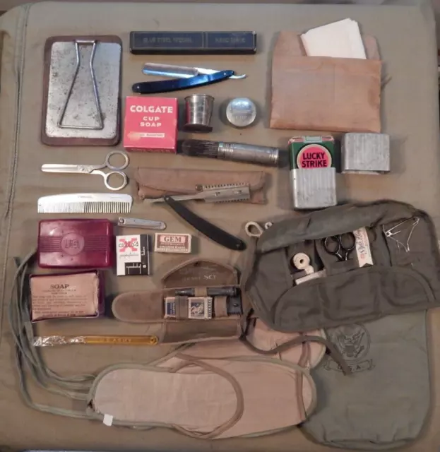 WWII U.S. Army, Large Grouping of Original WWII Soldier’s Grooming Kit Supplies