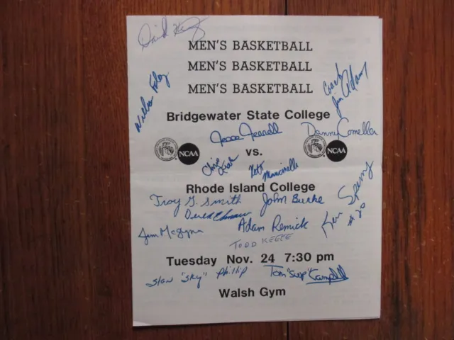 1987 Rhode Island College Men Basketball Program(15 Signd/JIMMY ADAMS/KEN SPERRY