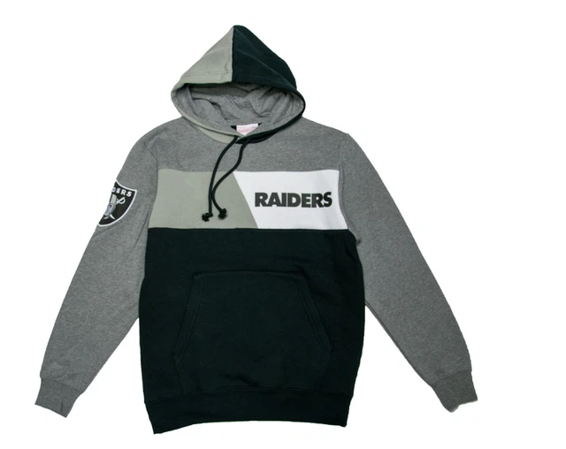 Mitchell E Ness Spalato Colore Bloccato Felpa con Cappuccio Oakland Raiders
