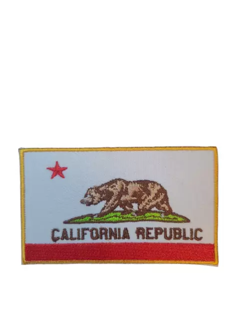 Kalifornien Republik Bundesstaat Bär Logo Kalifornien Flagge Aufbügeln Aufnäher - quadratisch