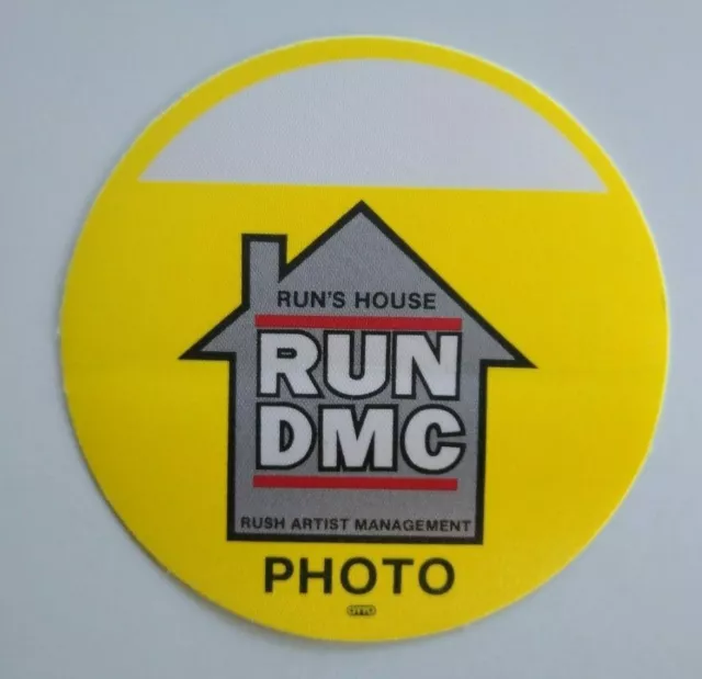 Run DMC Backstage Pass Original 1988 Concert Runs House Rap Hip Hop Music Yellow