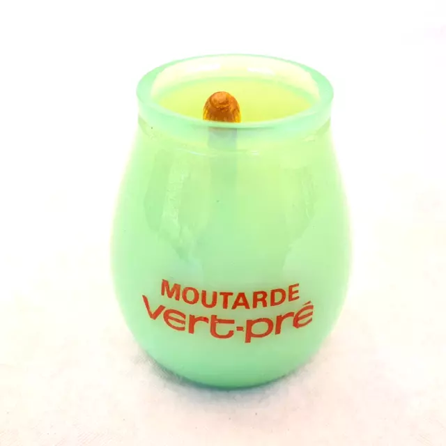 Antique Jar Mustard Green - Pre Jar Opaline Green Vintage