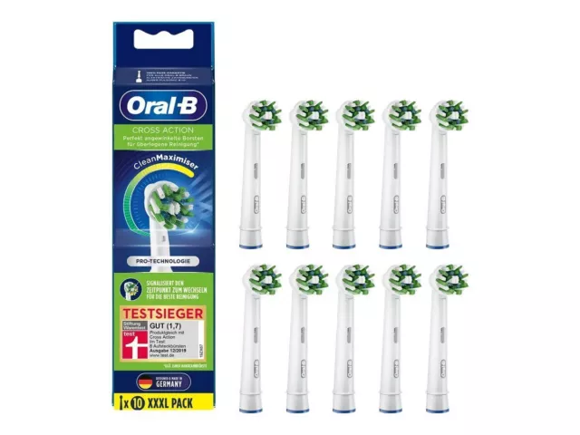 Oral-B CrossAction Aufsteckbürsten 10x Zahnbürstenaufsatz CleanMaximiser Schwarz