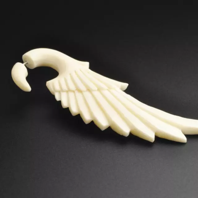 Fake Ear Stretcher Plugs Earrings Bone fake Gauge Angel Wing SIBJ Quality