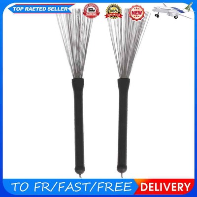 Rosenice tambour brosses rétractable Baguettes de batterie avec poignée en plastique 1 paire 