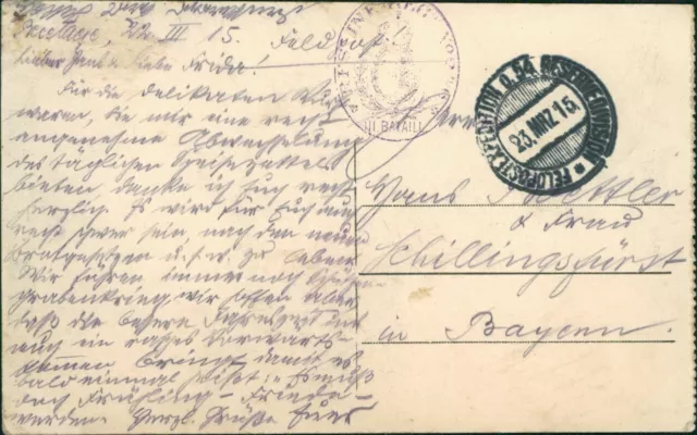 Postkaart Becelaere Kirche Erster Weltkrieg 1915   Feldpost gelaufen 3