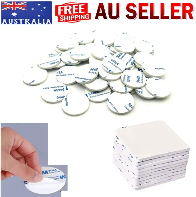 Adhesive Double Sided Foam Sticker Tape Side Wall Car Self Pads Round Square AU
