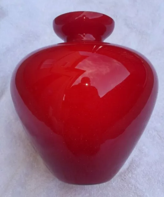 Czechoslovakian red cased glass Vintage Valentines Heart Vase Czech