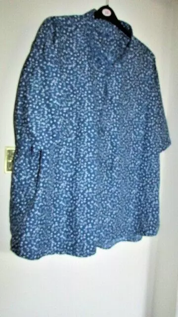 Mens blue ditsy print shirt from Cotton Traders size 5XL(58-60" chest)