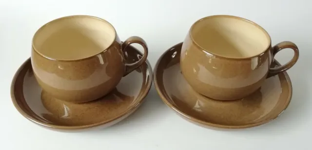 Denby Pampas Tea Cups and Saucers x 2 2