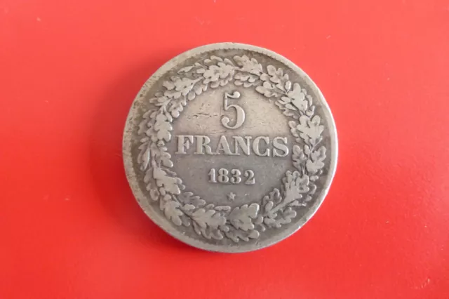 Belgique 5 Francs Léopold 1er 1832