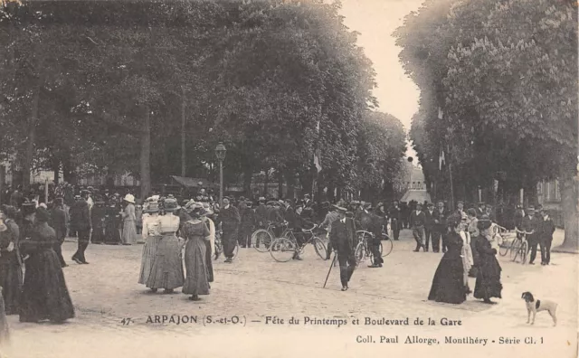 Cpa 91 Arpajon / Fete Du Printemps / Boulevard De La Gare