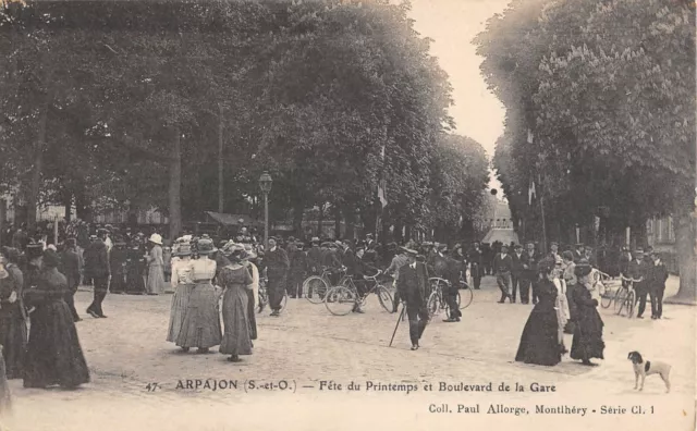 Cpa 91 Arpajon / Spring Party / Boulevard De La Gare