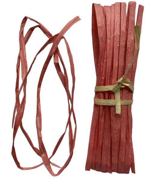 Cinta de papel Raffia para regalos decoración libro de recortes hágalo usted mismo artesanía coral rosa 1m 5m