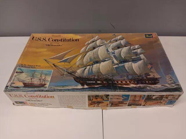 USS Constitution Old Ironsides Vintage Antique Model Sailing Ship Revell...