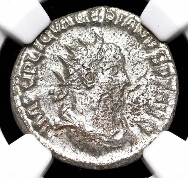 Valerian I, AD 253-260. Silver Antoninianus, NGC Ch XF