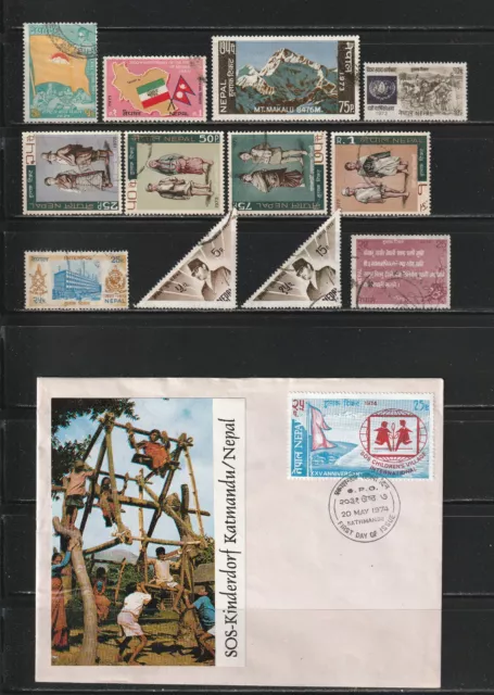 Nepal, gestempelt / o / used Sammlung / Collection ex 1968-1996, 3 Scans !