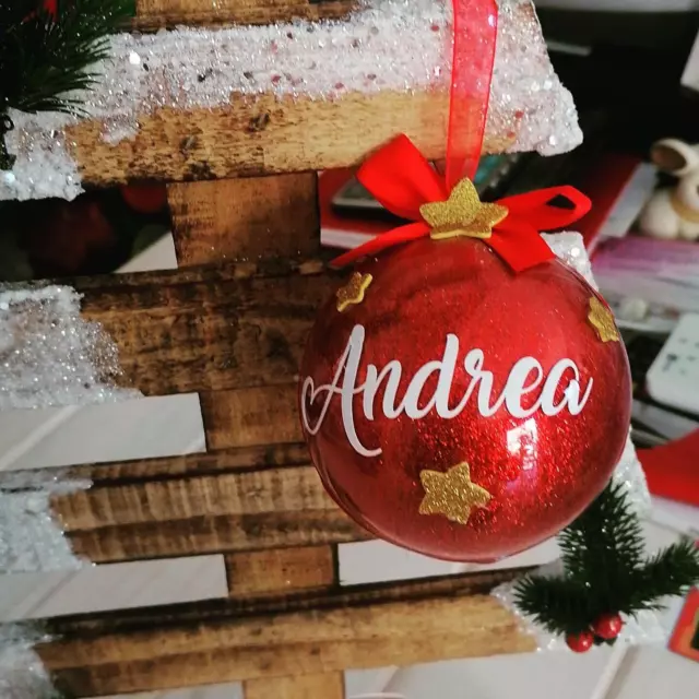 Pallina di natale 10 cm personalizzata con nome o scritta Palla idea regalo 2021