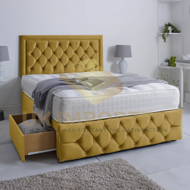 NEW DIVAN BED SET 4FT,5FT,6FT BUMPERBAR HEADBOARD FOOTBOARD&ORTHOPAEDIC