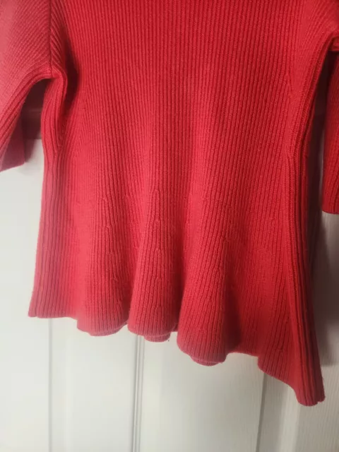 Derek Lam 10 Crosby S Red 100% Extra Fine Merino Wool Cable Knit Women’s Sweater 3