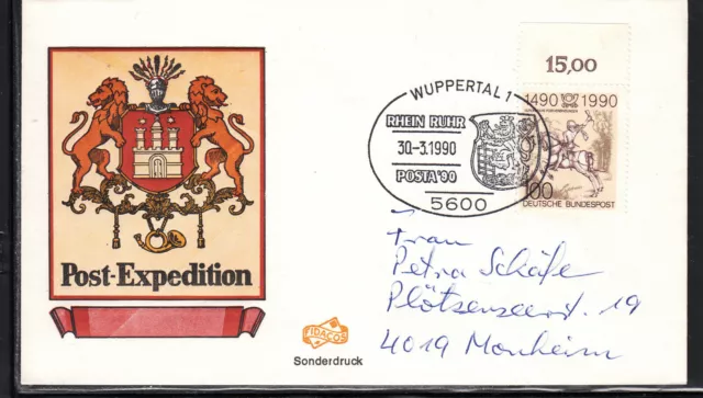 Post Deutschland Bundesrepublik Rhein Ruhr Posta `90, Wuppertal 30.03.90