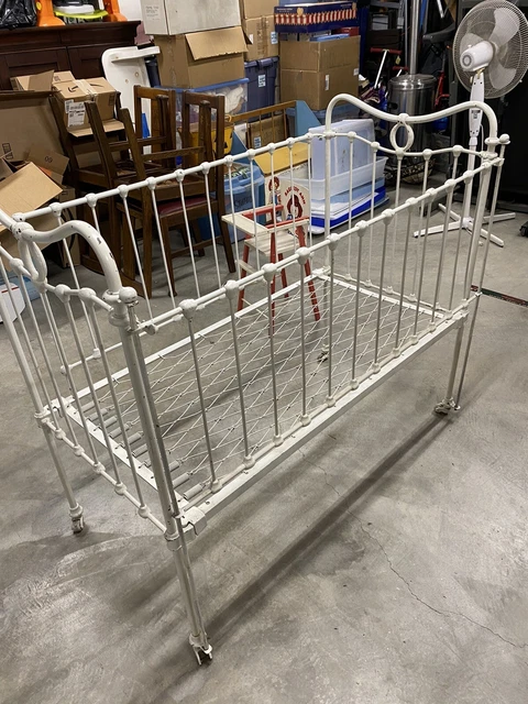Antique (c. 1910) Wrought Iron Baby Crib