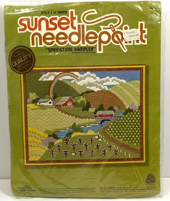 Sunset  Needlepoint "Springtime Sampler" #6815 by Sally Shupe NO CANVAS