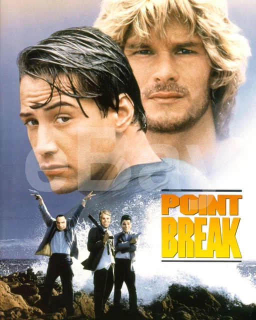 Point Break Keanu Reevers POINT BREAK (1991) Keanu Reeves, Patrick Swayze Illustration Affiche ...