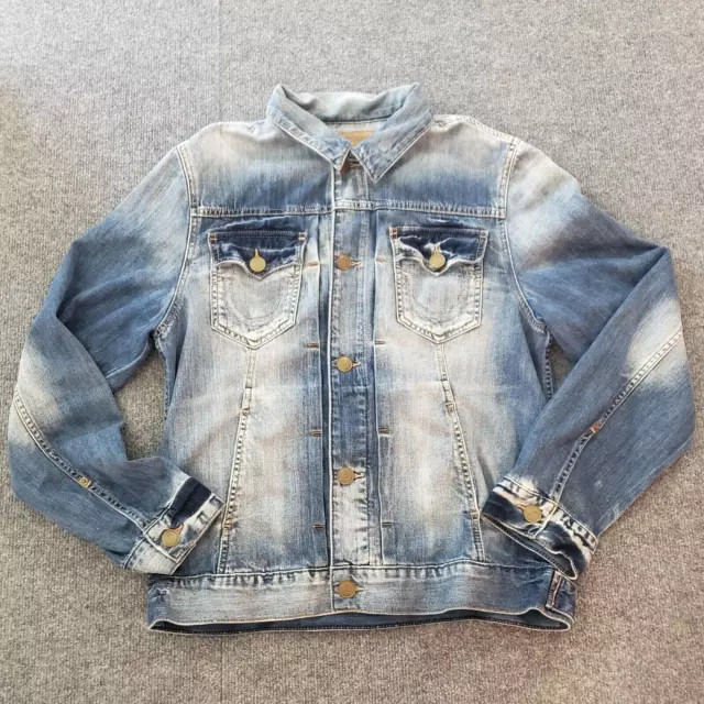 true religion jean jacket dylan embroidered back  mens large L 2