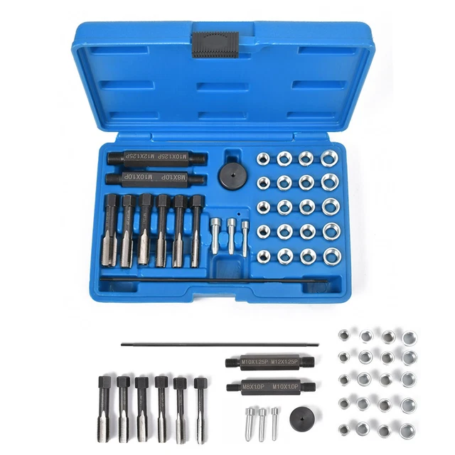 Glow Plug Cylinder Head Metric Thread Repair Kit 8mm / 10mm / 12mm 33pcs