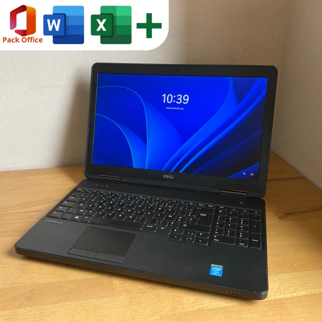 PC Portable Dell Latitude 15,6 Pouces – Intel Core I5, SSD 256 Go, Windows 11 Pro + Pack Office Inclus