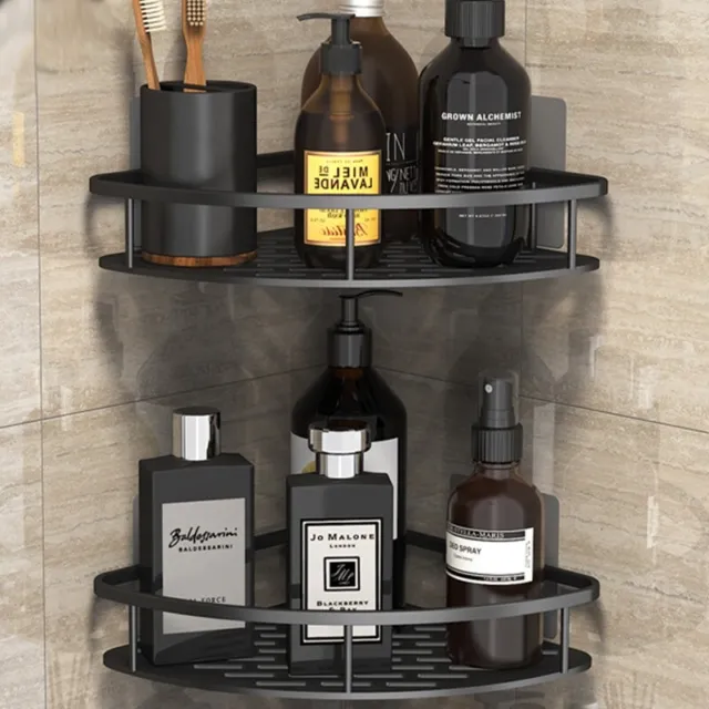 Bathroom Triangular Shelf Caddy Shower Corner Bath Storage Rack Organizer #n-AU