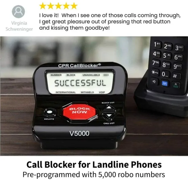 CPR V5000 Call Blocker for Landline Telephone - Stop All Nuisance & Scam Callers 3