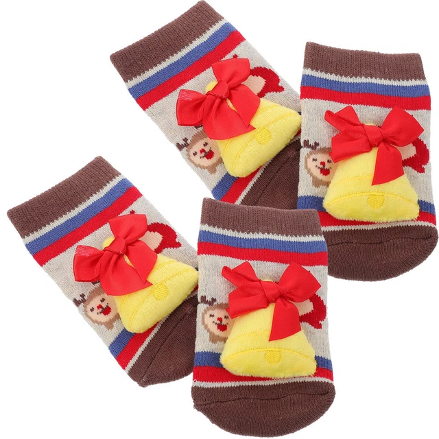2 Pairs christmas cotton socks Pantoufle Floue Pour Enfants Chaussettes Pour En