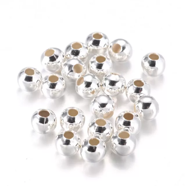 200x Eisen Rund Zwischenring Perlen Silber Farbe 6 mm Durchmesser Loch 2 mm