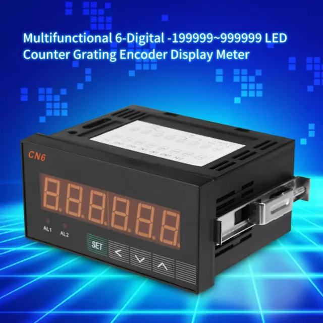 Multifunctional 6-Digital LED Counter Grating Encoder Display Meter Relay AC220V