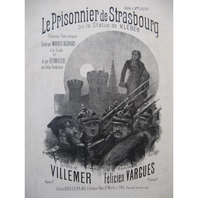 VARGUES Félicien Le Prisonnier de Strasbourg Chant Piano XIXe siècle