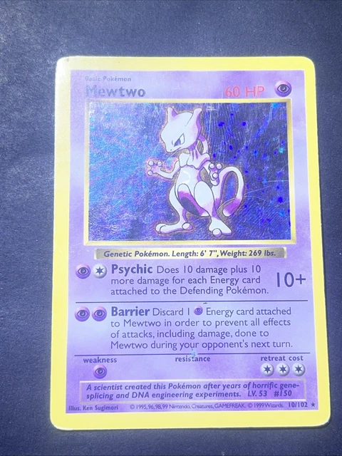 pokemon card mewtwo 10 102 10/102 1999 Base Set PSA 7 Zapp! Comics style setup or your main portfolio 1999 POKEMON BASE SET SHADOWLESS