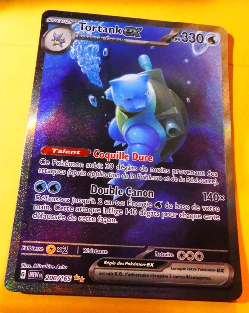 Pokemon 151 Card Secret Rare Holo Card Fr Tortank Ex 200/165 MEW FR Mint
