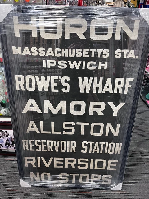 MBTA Bus Rotating Sign Circa 1940 Framed Massachusetts