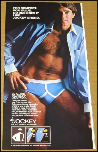 1982 JIM PALMER Jockey Underwear Brand Print Ad Advertisement