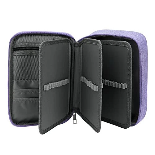 Large Capacity Pencil Case, 72 Slots Colored Pencil Pouch Bag Portable Pueple
