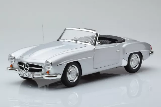 Mercedes 190 SL W121 Cabriolet Silver Minichamps 1/18