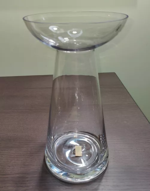 Anne Nilsson Glass Vase Candle Holder Signed  IKEA Large MCM Style