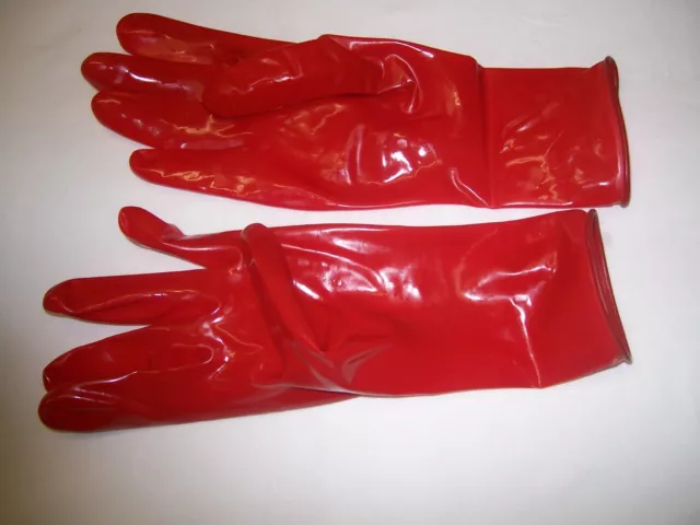 Fetish Bondage Rubber Latex Fisting Red Wrist Gloves 1510 Bdsm Catsuit Sexy