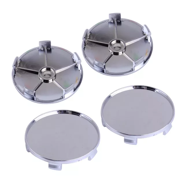 4pc 68mm Chrome Plated ABS Plastic Car Auto Wheel Rim Center Hub Caps Cover Pop 2