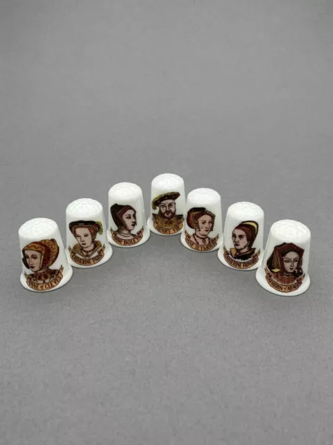 Henry V111 and his six wives fine bone china thimbles full set of seven