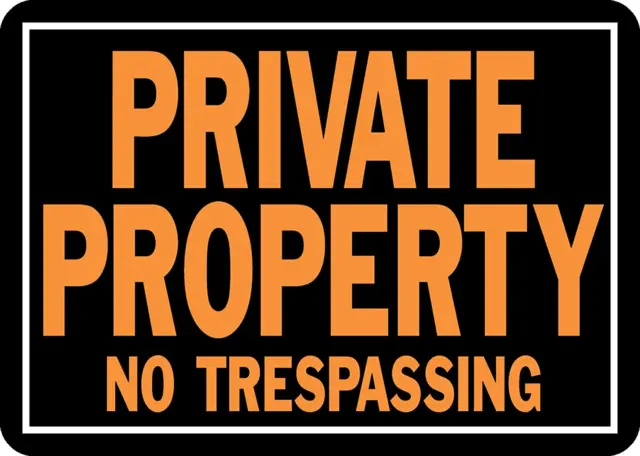 848 Private Property No Trespassing Aluminum Sign 9.25" X 14" Orange/Black, 1 Pi