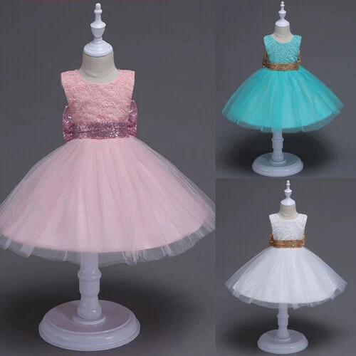 Baby Girl Kids Tutu Tulle Dress Princess Party Flower Dresses Wedding Bridesmaid