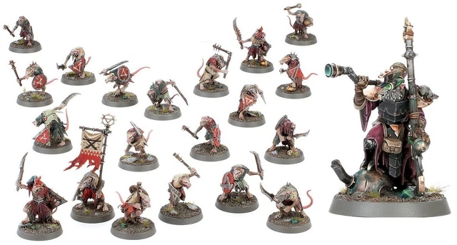 20 Clanrats Skaven Warhammer AOS - Truppe Ratti Umani Per Age Of Sigmar &amp; D&amp;D